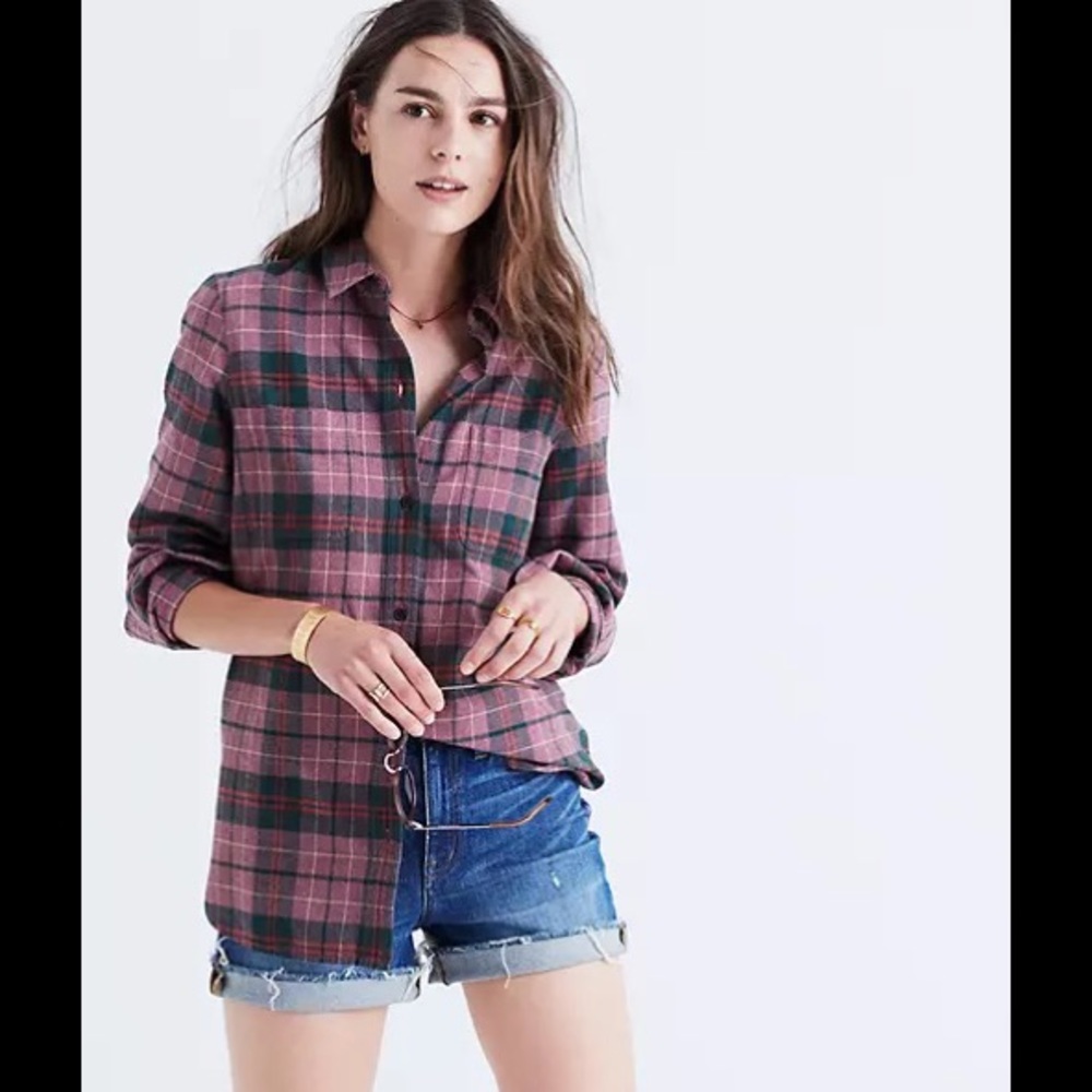 Madewell classic ex boyfriend flannel shirt in Nona plaid